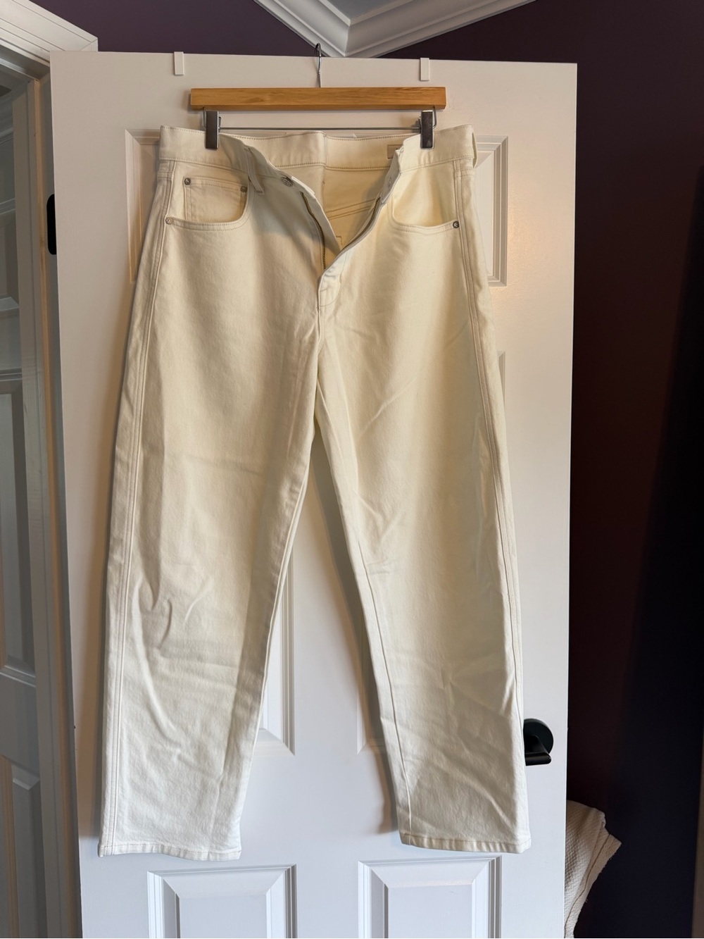 AYR The Knockout Straight Leg Jeans in Cream